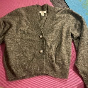 h&m grey v neck cardigan sweater